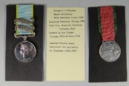 VICTORIAN CRIMEA MEDAL (1854) with two clasps, Alma & Inkermann, named J C Maclaren Trump Royal