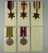 GROUP OF WWII PERIOD CAMPAIGN MEDALS engraved to Trooper T J Bayliss RWY, comprising 1939-45 Star,