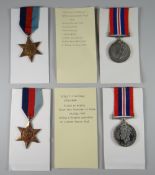 TWO SETS OF WWII PERIOD CAMPAIGN MEDALS comprising 1939-45 Stars & War medals, engraved to Second