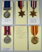 GROUP OF INTER WORLD WAR & WWII PERIOD MEDALS to include General Service medal 1918 with Palestine