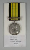 AFRICA GENERAL SERVICE MEDAL with single clasp Nyasaland 1915, engraved 874 Private German Depot Coy