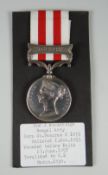 INDIAN MUTINY MEDAL with single clasp Deli, engraved to Gunner John Wooldridge Bengal Arty, (with