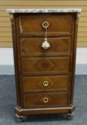 A GROHE BROTHERS OF PARIS CHEST having a marble top and being ormolu mounted in the Louis XVI