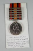 QUEEN'S SOUTH AFRICA MEDAL with five clasps South Africa 1901, South Africa 1902, Transvaal,