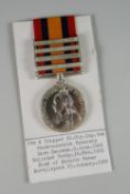 QUEEN'S SOUTH AFRICA MEDAL with four clasps South Africa 1901, South Africa 1902, Orange Free