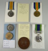 GROUP OF ASSORTED MEDALS & MEDALLIONS to include British War medal & Victory medal, engraved to AMGA