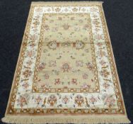 GOLD GROUND KASHMIR RUG Zeiglar Design, 130 x 194cms