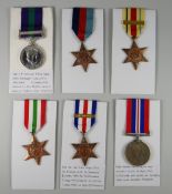 WWII PERIOD GROUP OF CAMPAIGN MEDALS to include 1939-45 Star, Africa Star, Italy Star, France &