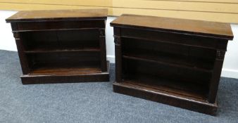 A PAIR OF REGENCY ROSEWOOD DWARF BOOKCASES drawer lining stamped H Goertz (1814-1840), carved detail