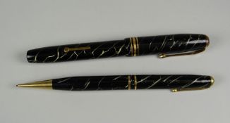 VINTAGE 'CRACKED ICE' CONWAY STEWRT DURO PEN (No. 58) & PENCIL (No.18)
