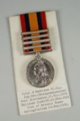 QUEEN'S SOUTH AFRICA MEDAL with four clasps South Africa 1901, South Africa 1902, Orange Free