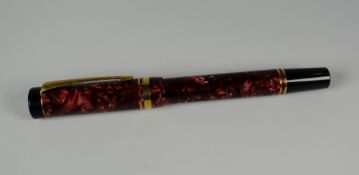 MODERN MAROON MARBLE PARKER DUOFOLD CENTENNIAL MK I FOUNTAIN PEN the nib stamped 18k