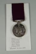 ARMY LONG SERVICE & GOOD CONDUCT VICTORIAN MEDAL with scroll suspender, engraved to Sgt. J Dowd (