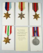 WWII PERIOD MEDAL GROUP comprising 1939-45 Star, Africa Star, Burma Star, Italy Star & War medal