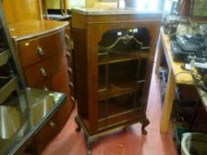 Single door walnut china display cabinet