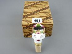 Cased Eastern painted bottle stopper