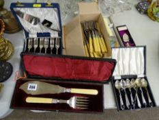 Quantity of cased and loose flatware