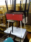 Parcel of vintage formica topped tables, chairs, stools etc