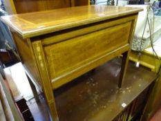 Antique style storage box on raised supports with inlay