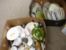 Two boxes containing large quantity of mixed porcelain etc