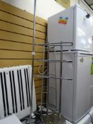 Small parcel of chrome items, standard lamp, pan stand and clothes airer