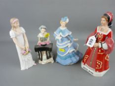 Group of four lady figurines, various makers