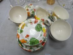 Parcel of Poole 'Nasturtium' teaware