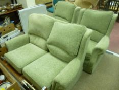 Cedar Leaf design three piece suite of two seater couch and two armchairs