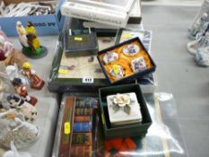 Mixed parcel of placemats, coasters, trinket boxes etc with a quantity of cutlery