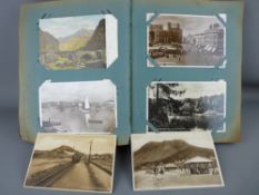 Album of vintage postcards, many Wales and local