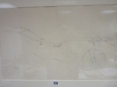 KEITH ANDREW framed print - vintage plough, signed and dated 1982