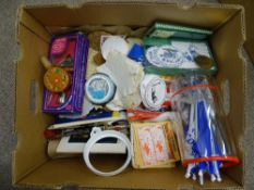 Box of mixed items including coasters, tourist ware etc