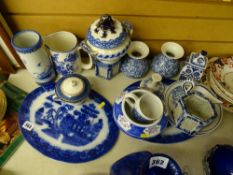 Parcel of blue and white china including a pair of blue and white porcelain placemats