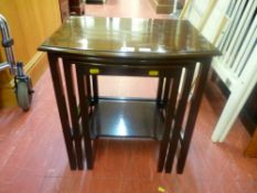 Set of three vintage mahogany side tables