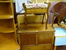 Small compact tallboy and a small piano stool with contents