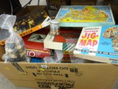Large box of mainly board games, jigsaws etc