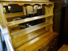 Mirror backed pine dresser