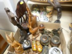 Box of ornamental treen and similar items