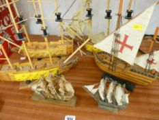 Quantity of treen model boats