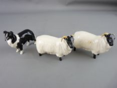 Two Beswick sheep and collie dog figurine