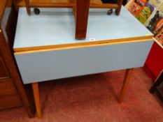 Vintage blue formica topped kitchen table