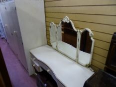 Three piece French style bedroom suite of two wardrobes and a dressing table