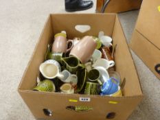 Box of mixed porcelain including Portmeirion 'Totem Pole' etc