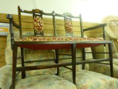 Edwardian inlaid salon couch