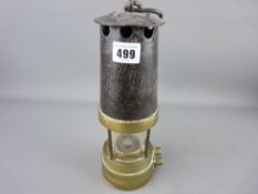 Vintage brass and metal miner's lamp