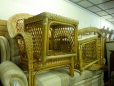 Wicker and bamboo conservatory suite