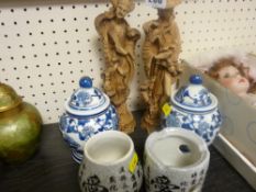 Parcel of Oriental related china and resin figures