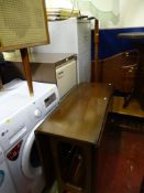 Twin flap gate leg mid Century dining table and a standard lamp E/T