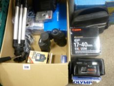 Excellent parcel of camera equipment including Olympus, Pentax, binoculars etc