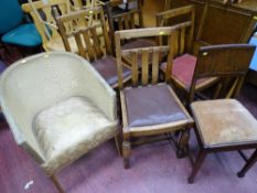 Parcel of five mid Century dining chairs